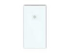 Mobenze 70x100 cm extra-flat shower tray in white slate-effect resin with white drain cover RLOV08478