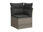 Garden furniture set with cushions, 13 pieces, grey woven resin, YTDT56266