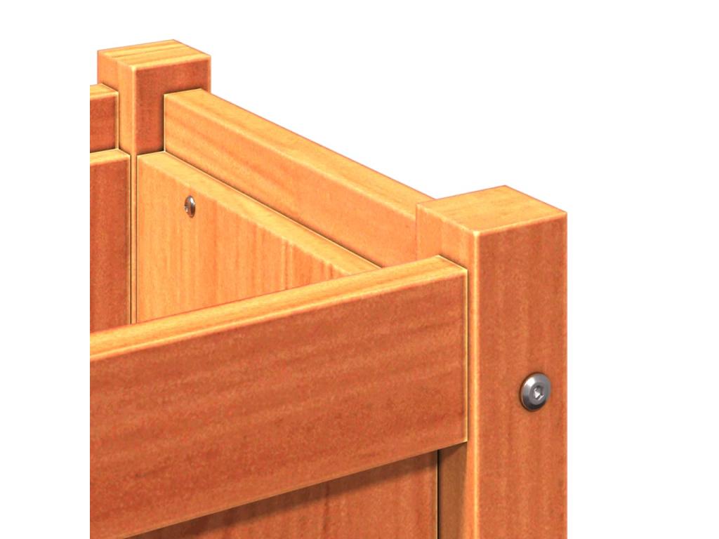 Brown wax planter 60x60x60 cm Solid pine mobenze GBWC76801