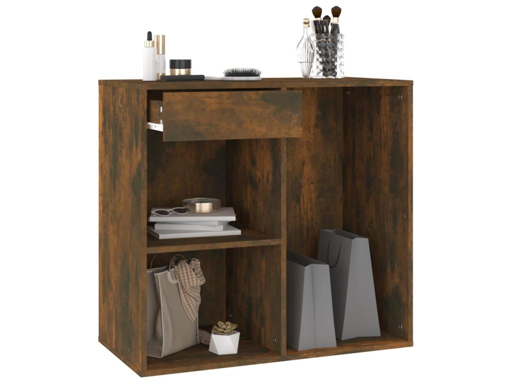 Cosmetic cabinet, smoked oak, 80x40x75 cm, engineered mobenze, VSGR49116