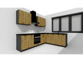 Mobenze 9-piece corner kitchen set in Mobenze Graphite Oak - Length 200/260 cm ZDRF96373