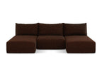 Panoramic armless sofa bed in Bouclé style - terracotta - Mobenze KJKN39591