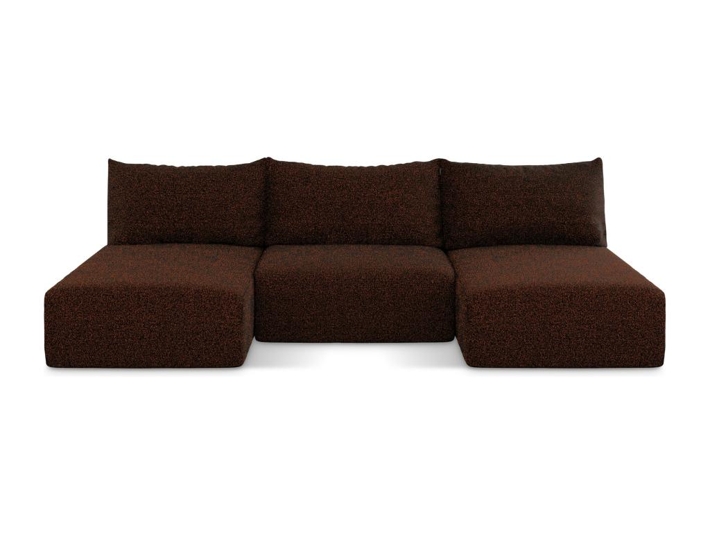 Panoramic armless sofa bed in Bouclé style - terracotta - Mobenze KJKN39591
