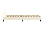 Bed frame with headboard, cream, 80x200 cm, faux leather, JWGQ78701
