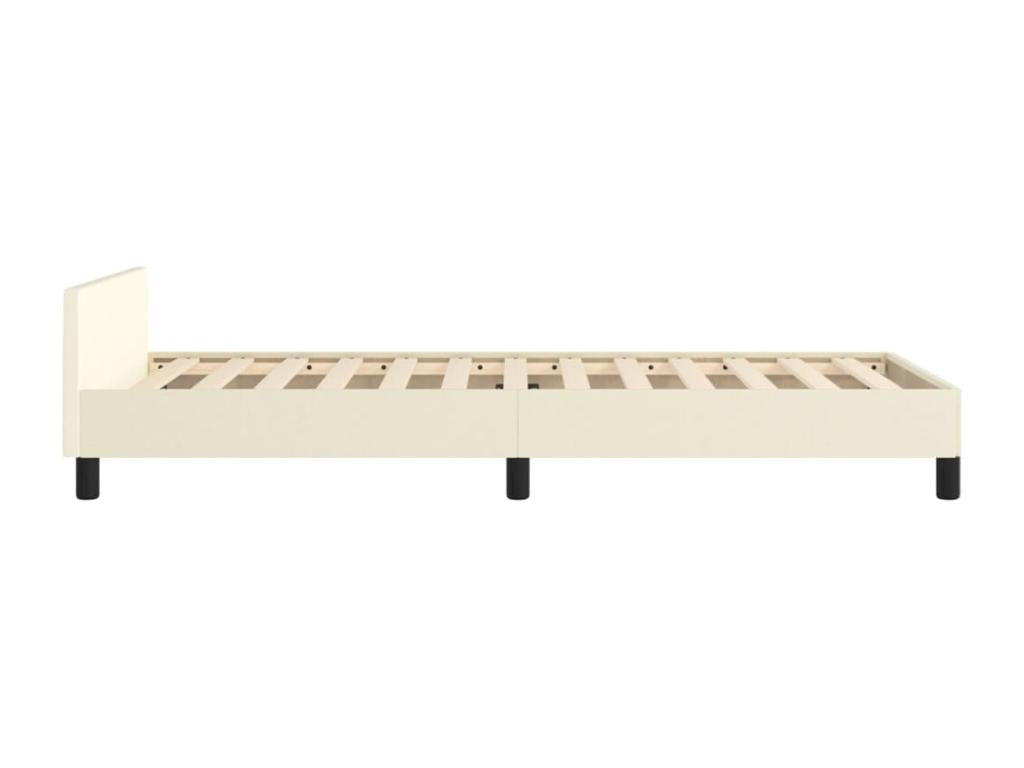 Bed frame with headboard, cream, 80x200 cm, faux leather, JWGQ78701