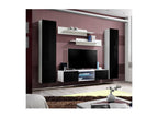 Mobenze O1 TV Unit with LED Lighting - White and Black - Designer wall-mounted unit for your living room. OWAL51429