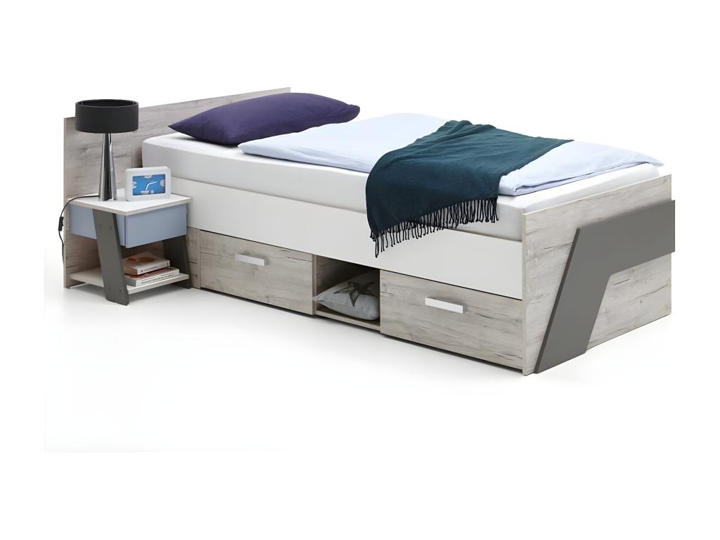 Mobenze 1-Drawer Bedside Table 69cm White HKYL91705