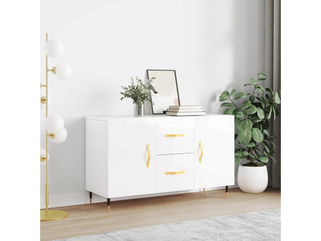 High-gloss white sideboard 100x36x60 cm Mobenze engineering FKIG07117