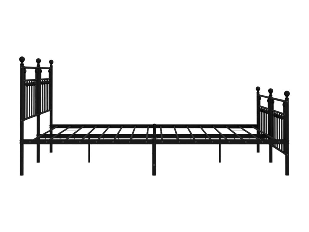 Metal bed frame with headboard and footboard, black, 193x203 cm, ZLWE82806