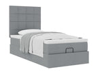 Mobenze bed frame and light grey mattress 100x200 cm fabric JLSV48149