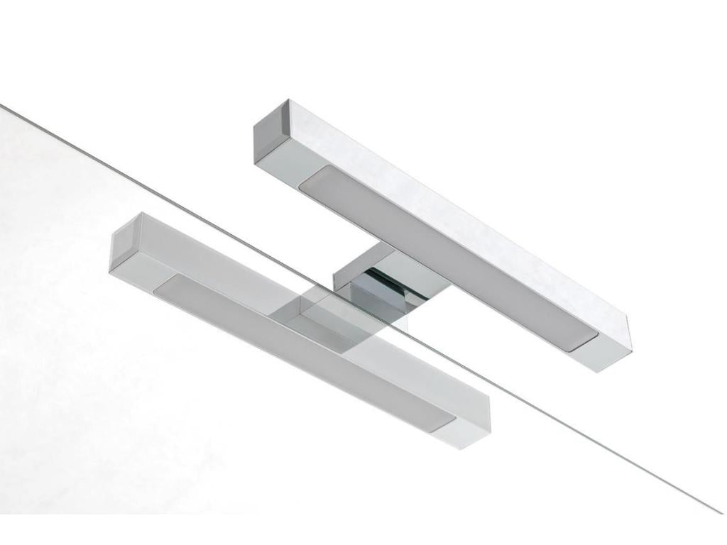 Mobenze white bathroom vanity unit with 1 drawer and Mobenze illuminated mirror, 60cm wide, GMUA85764