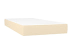 Upholstered bed base with mattress and LED lighting, Cream, 90x190 cm, Fabric BDZD66931