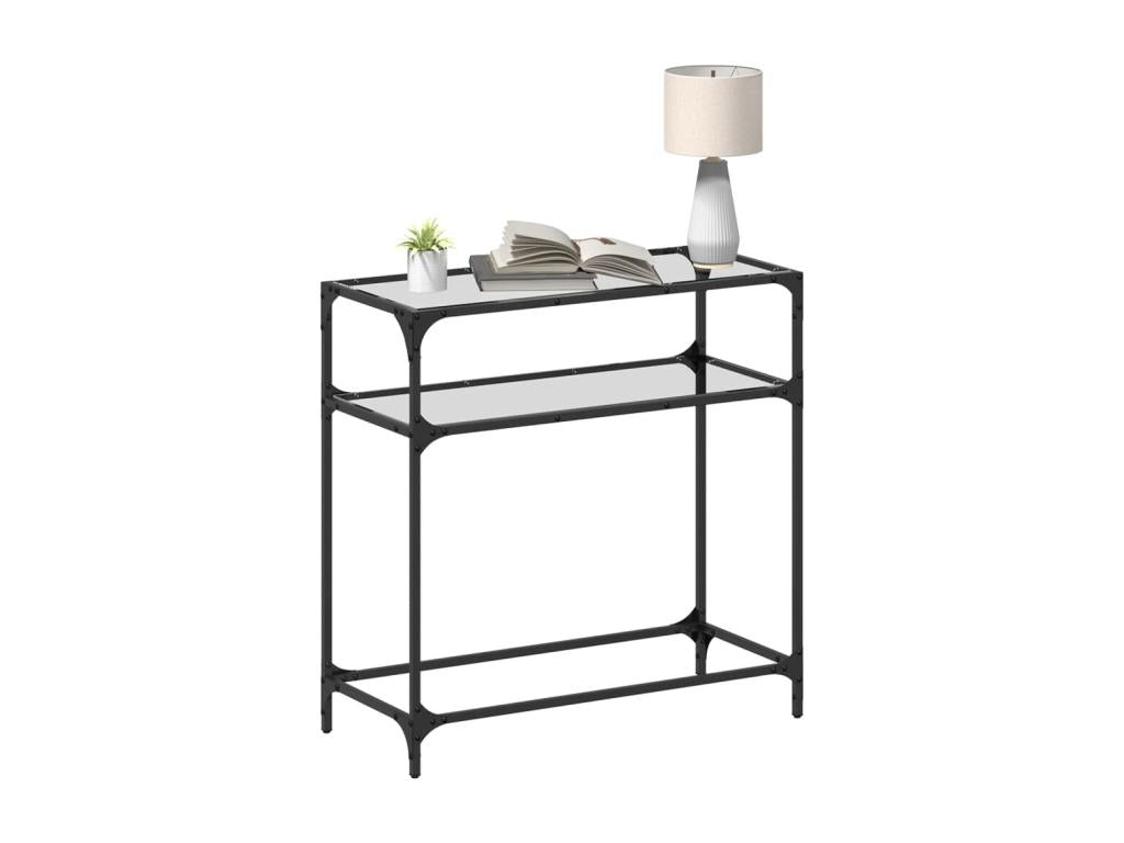 Console table with transparent glass top, 80x35x81cm, steel, GZAD30924