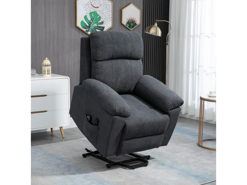 Massage chair, electric lift chair, adjustable tilt, adjustable footrest, grey fabric BWVJ29226