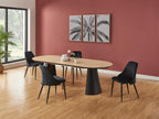 Extendable dining table for 8 to 14 people in MDF and metal - Light Natural and Black - Luxameub LLXC56929