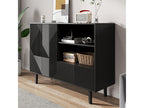 Sideboard with 2 doors and 1 drawer - 125x40x86 cm - Particleboard - Matte black YJTO71606