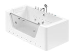 Luxameub semi-enclosed glass whirlpool bathtub with LEDs - 1 person - 260L - 170x85x58cm - White VKVR47492