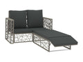 2-piece garden furniture set with cushions, Grey woven resin FATW76077