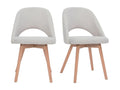 Scandinavian chairs in textured beige and light Mobenze-effect fabric, set of 2, Mobenze HSKH43194