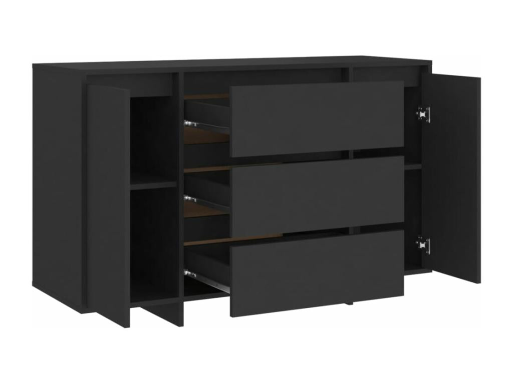 Buffet with 3 drawers, Black, 120x41x75 cm, Mobenze engineering VTLH52932