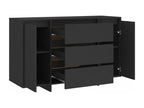 Buffet with 3 drawers, Black, 120x41x75 cm, Mobenze engineering VTLH52932