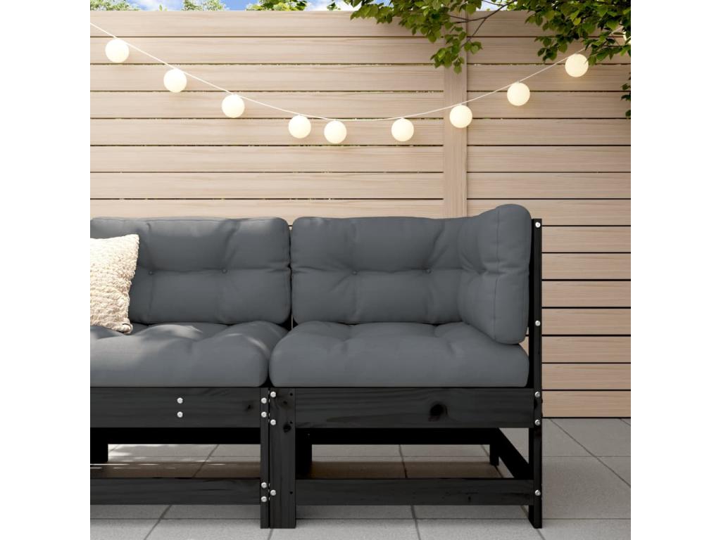 Corner sofa with black cushions, solid pine, Mobenze RLPT20536