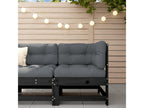 Corner sofa with black cushions, solid pine, Mobenze RLPT20536