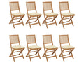 Mobenze Folding Garden Chairs, Set of 8 with Cushions, JUWU70194