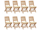 Mobenze Folding Garden Chairs, Set of 8 with Cushions, JUWU70194