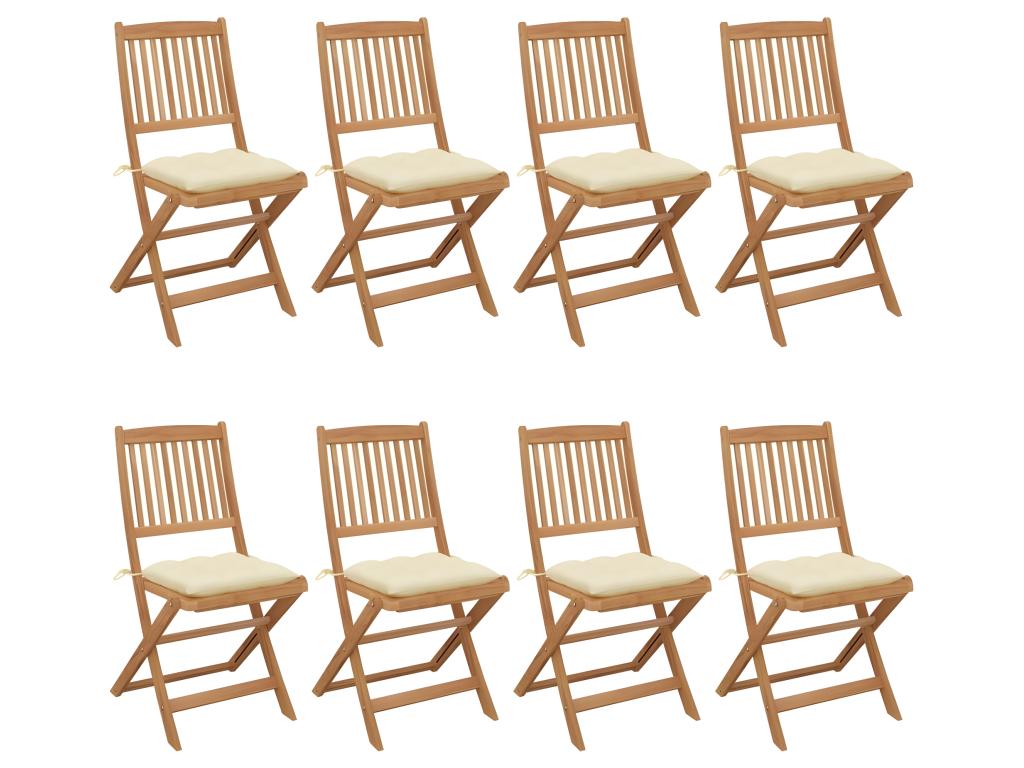 Mobenze Folding Garden Chairs, Set of 8 with Cushions, JUWU70194