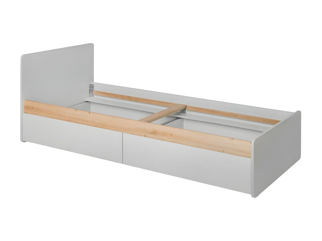 Children's Bed / Drawer Mobenze 90x200cm Grey / Natural XKMG70703
