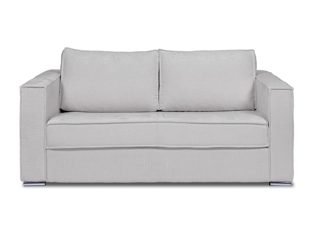 4-seater express convertible sofa in light grey textured fabric - 160 cm sleeping area - 18 cm mattress Mobenze KEBI55150
