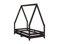 Black children's bed frame 70x140 Mobenze solid pine PCMR67969