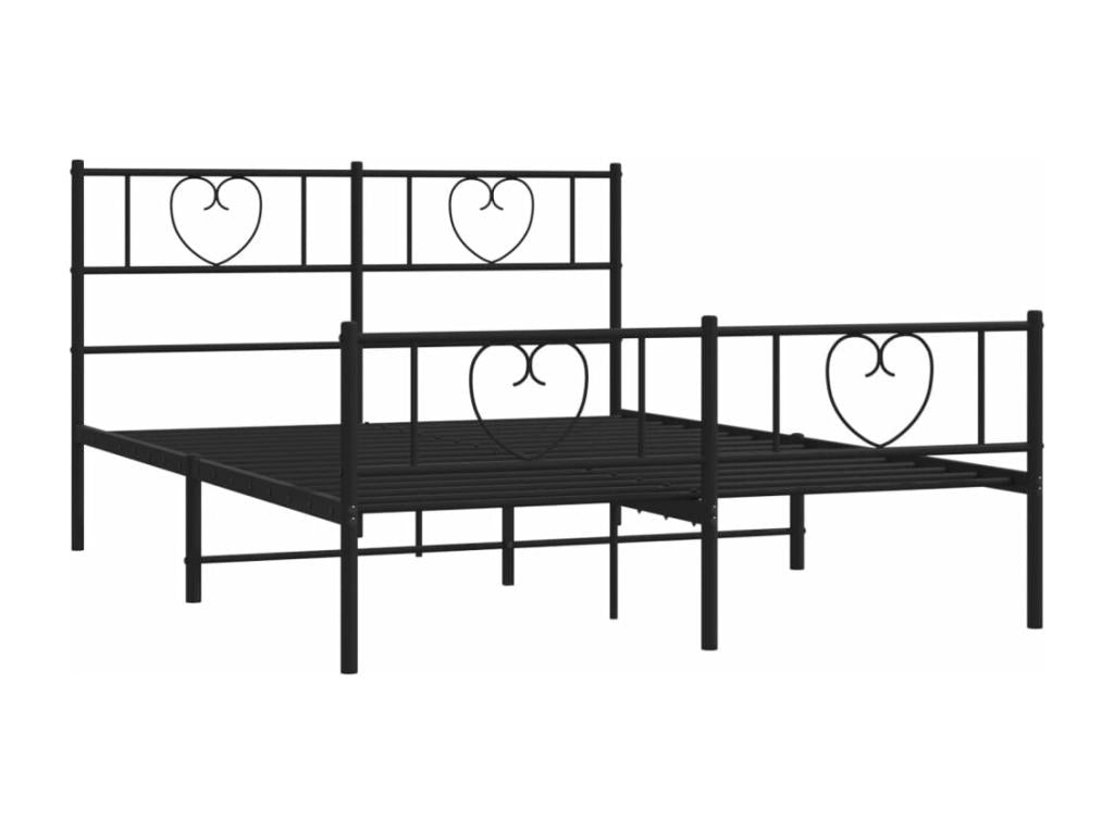 Metal bed frame without mattress with black bed legs 140x200cm OUPS89507