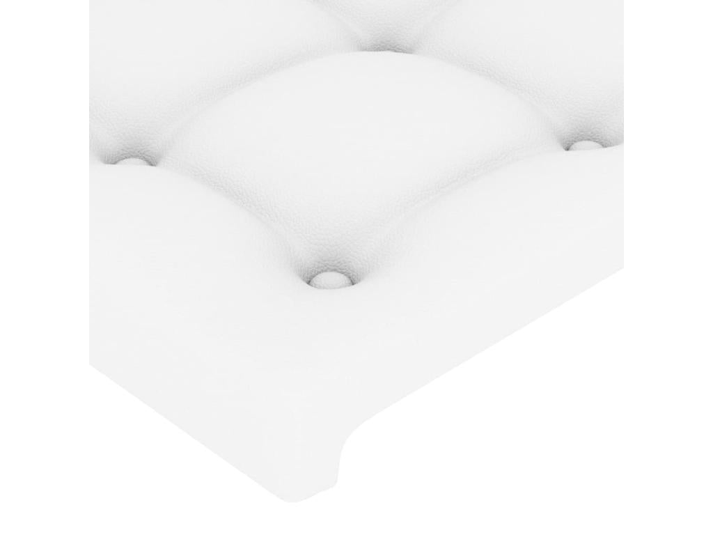 Headboard with wings, White, 203x16x78/88 cm, Faux Leather, AJOF45098