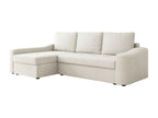 Mobenze 107 White Corner Sofa with Sleeping Function and Bed Box, 253x148x88cm, JQAG62734