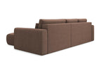 3-seater right-hand corner sofa bed in textured fabric - powder pink - Mobenze UKVF23713