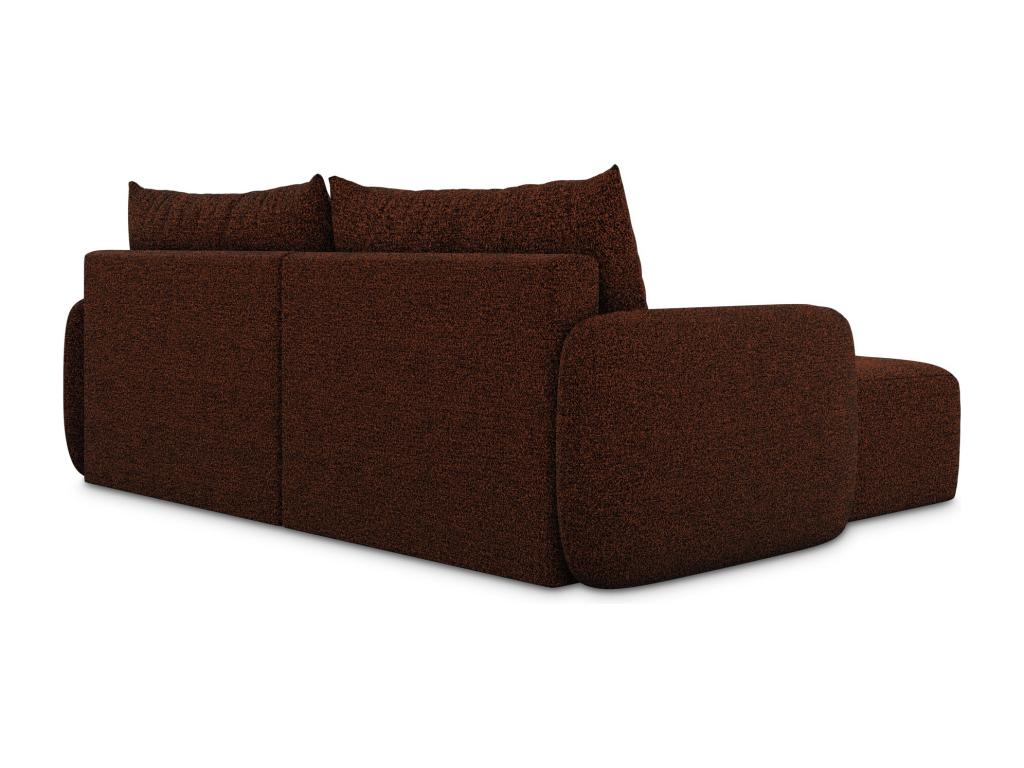 Left-hand corner sofa bed in Bouclé style - terracotta - Mobenze PHUL57747