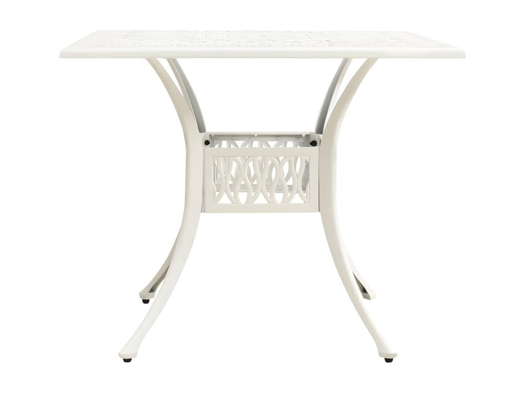 Mobenze - White Garden Table 90x90x73 cm Cast Aluminum XPOK91449