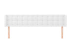 Headboard with wings, White, 203x16x78/88 cm, Faux Leather, AJOF45098