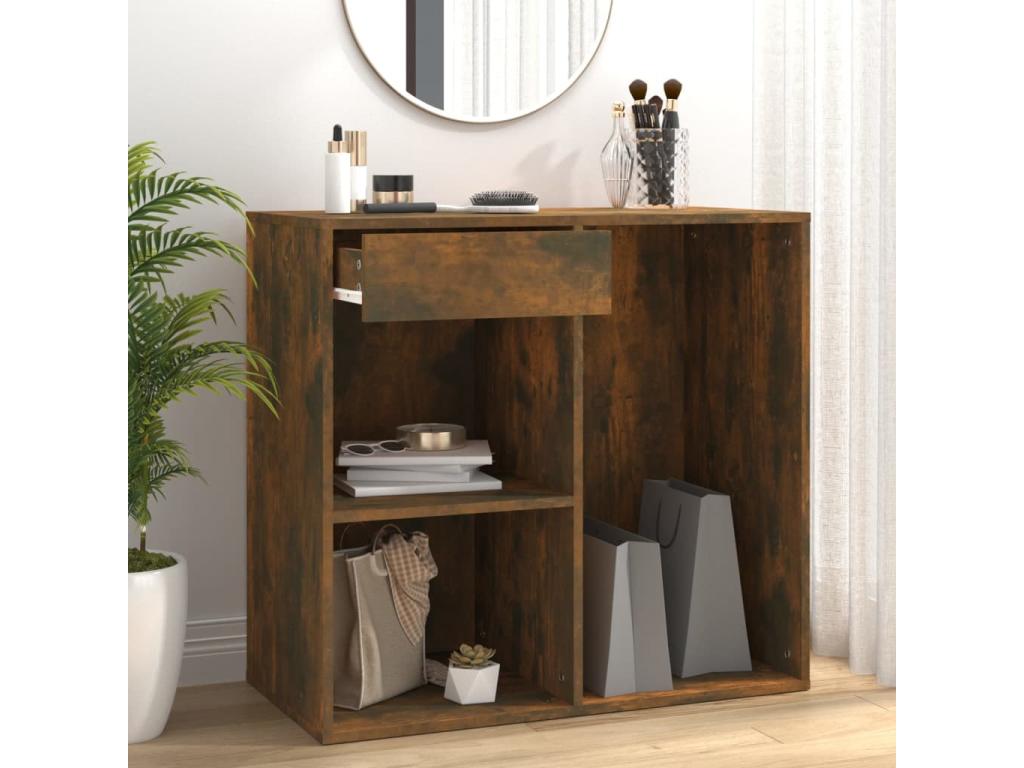 Cosmetic cabinet, smoked oak, 80x40x75 cm, engineered mobenze, VSGR49116