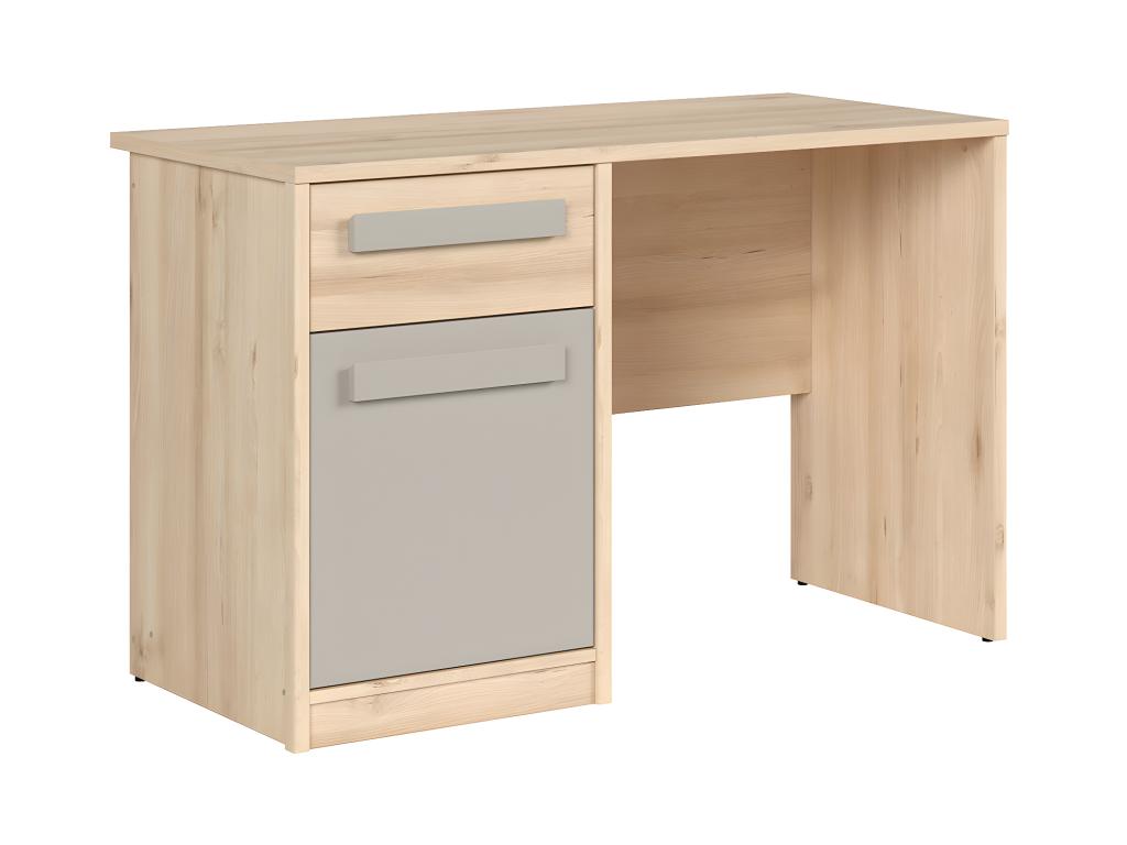 Luxameub Desk with 1 Drawer and 1 Door, Wood and Grey QWZW07502