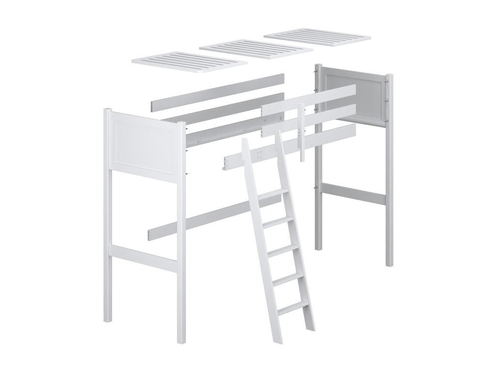 Oak loft bed N04 Whitewashed Oak 90x200 MTWF74215