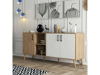 Mobenze Sideboard, Living Room Buffet, Kitchen Pantry, 180x45 h80 cm, Oak and White, AYBB89469