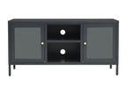 Anthracite TV stand 105x35x52 cm Steel and glass TOMZ33703