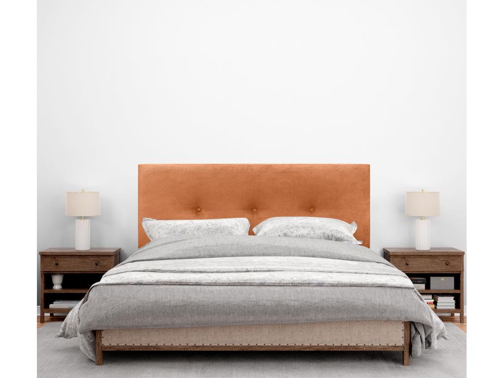 Mobenze Plain Ribbed Headboard with Buttons 160x115 with Bed Legs 150/160 - Mobenze LHBI29819