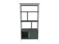 Mobenze metal bookcase with green and white cupboard WOZR04594