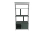 Mobenze metal bookcase with green and white cupboard WOZR04594