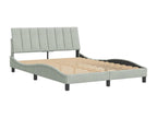 Bed frame with headboard, light grey, 140x200 cm, BXUQ33290