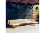7-piece garden furniture set with cushions, Honey Brown Pine Mobenze 11 GPQN43372